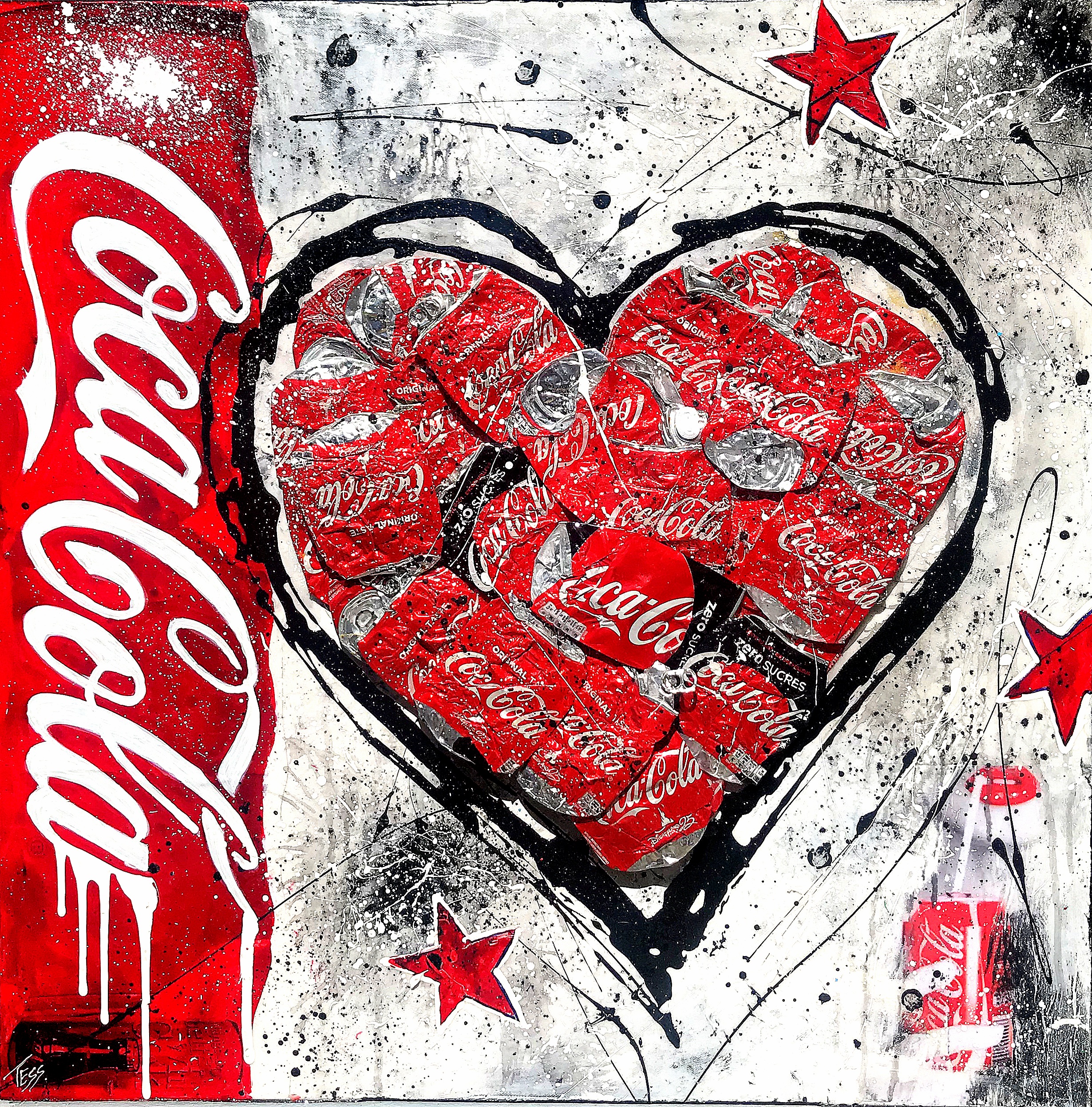 100x100 Coeur Coca (Technique mixte) 2.400€