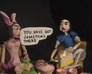 Nathalie Djurberg & Hans Berg, The Mad Tea Party, 2004, Stop motion animation, video, music, 3:58 min, © Nathalie Djurberg & Hans Berg / VG Bild-Kunst, Bonn 2018