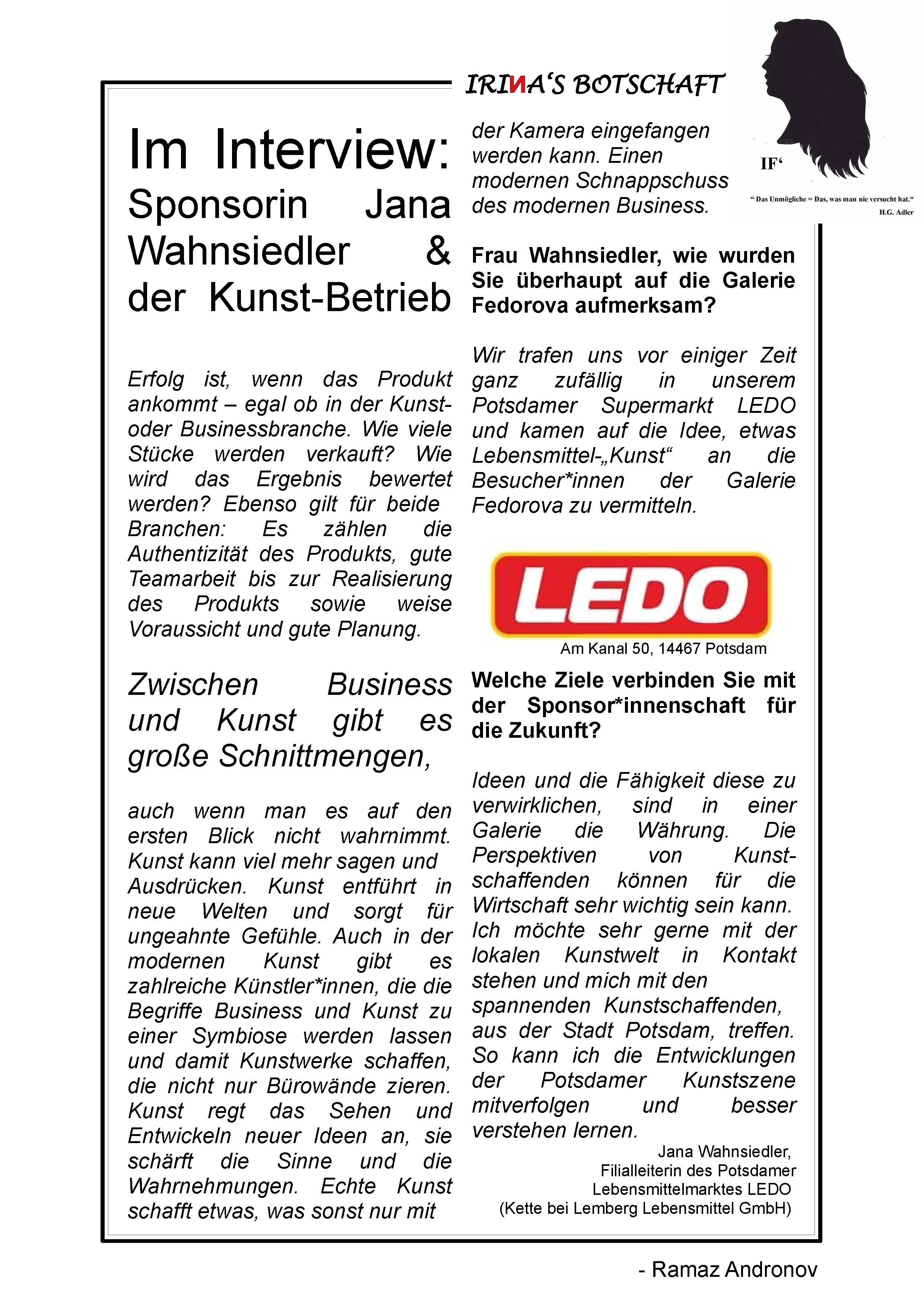  Zeitschrift «IRIИAs Botschaft», Nr.4 vom 13.06.2019