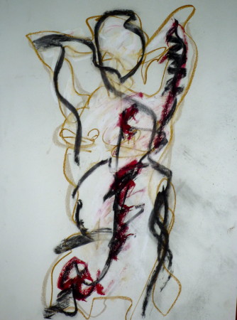 femme 6, 70 x 50 cm, kohle/pastell auf papier, 2012