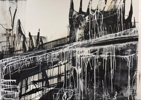 wo ist elsa?, 120 x 160 cm, acryl/tusche auf leinwand, 2017