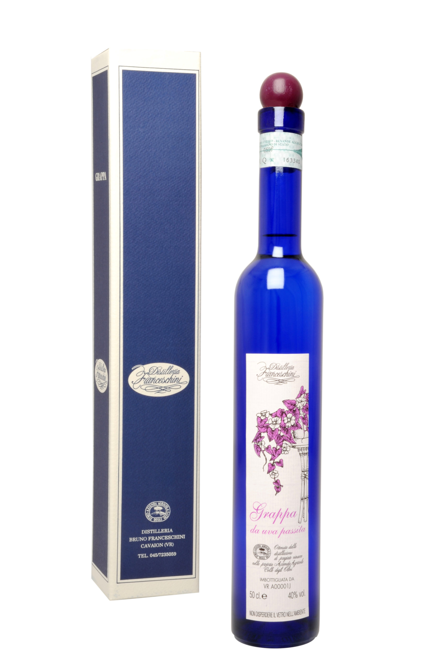 Grappa da uva passiata blu