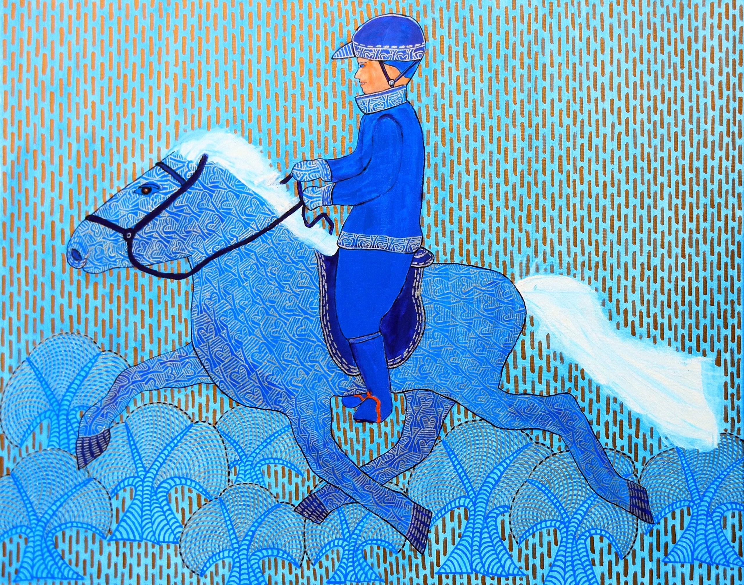 Blauer BaumReiter, 80 x 100 cm 
