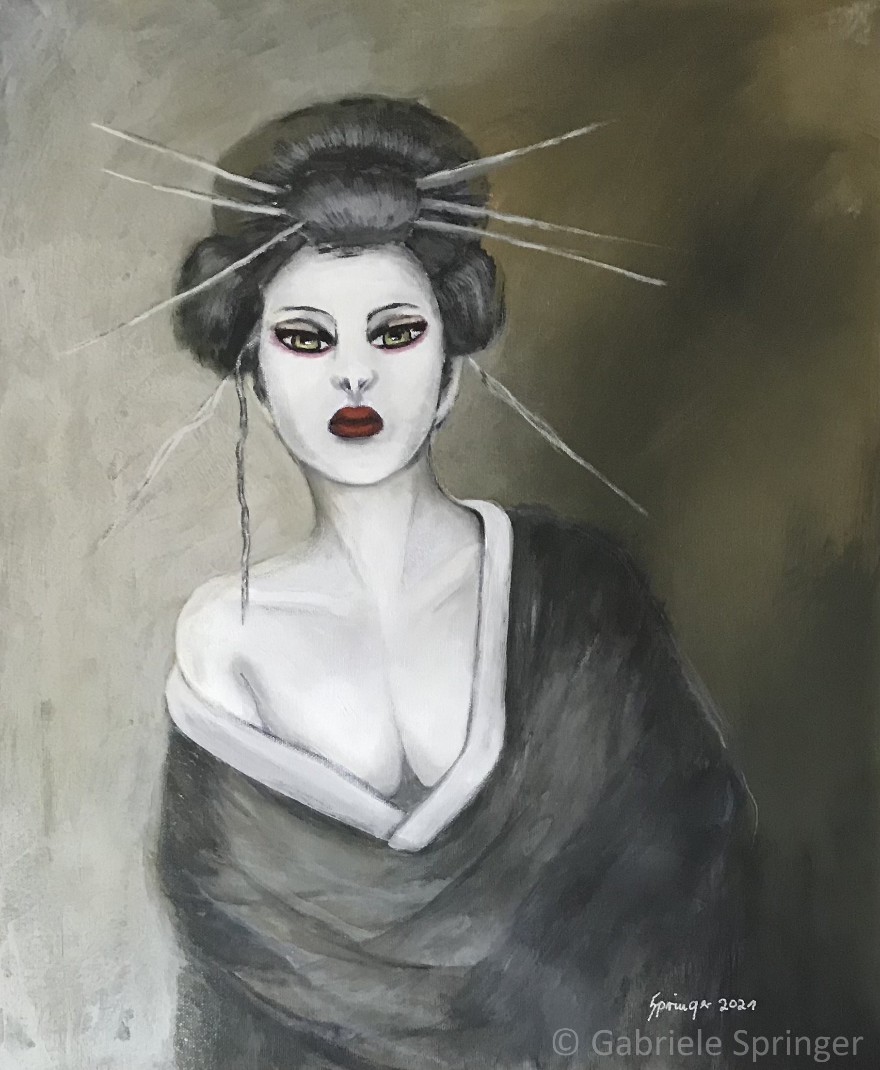 Die Geisha - Acryl / Leinwand / 50x60 cm